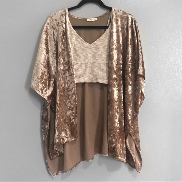 Sweaters - Chocolate Brown Soft Velvet Kimono Cardigan